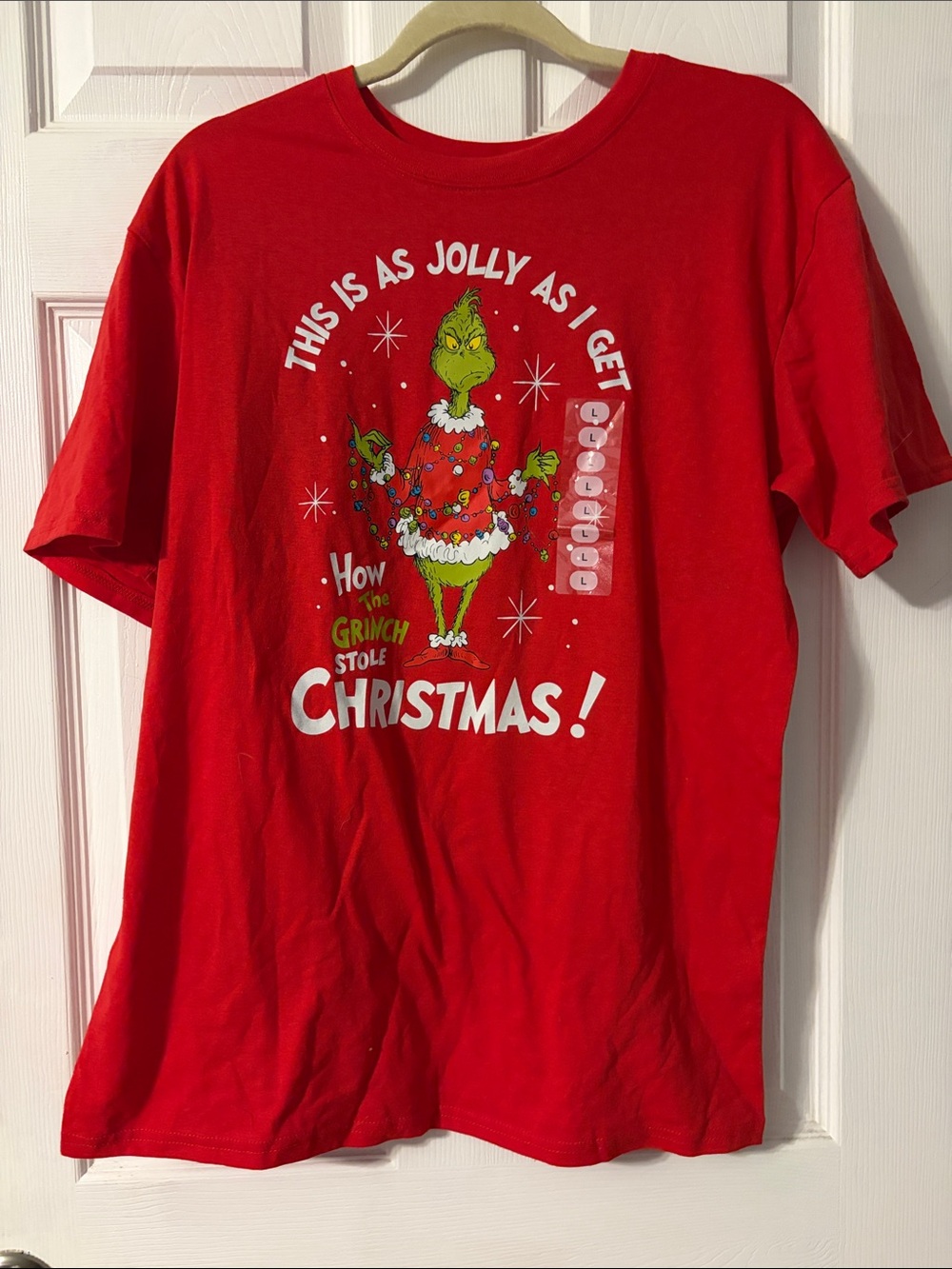 Red Grinch Graphic Short Sleeve Tee - Womens Large